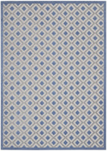 10' X 13' Blue And Grey Gingham Non Skid Indoor Outdoor Area Rug