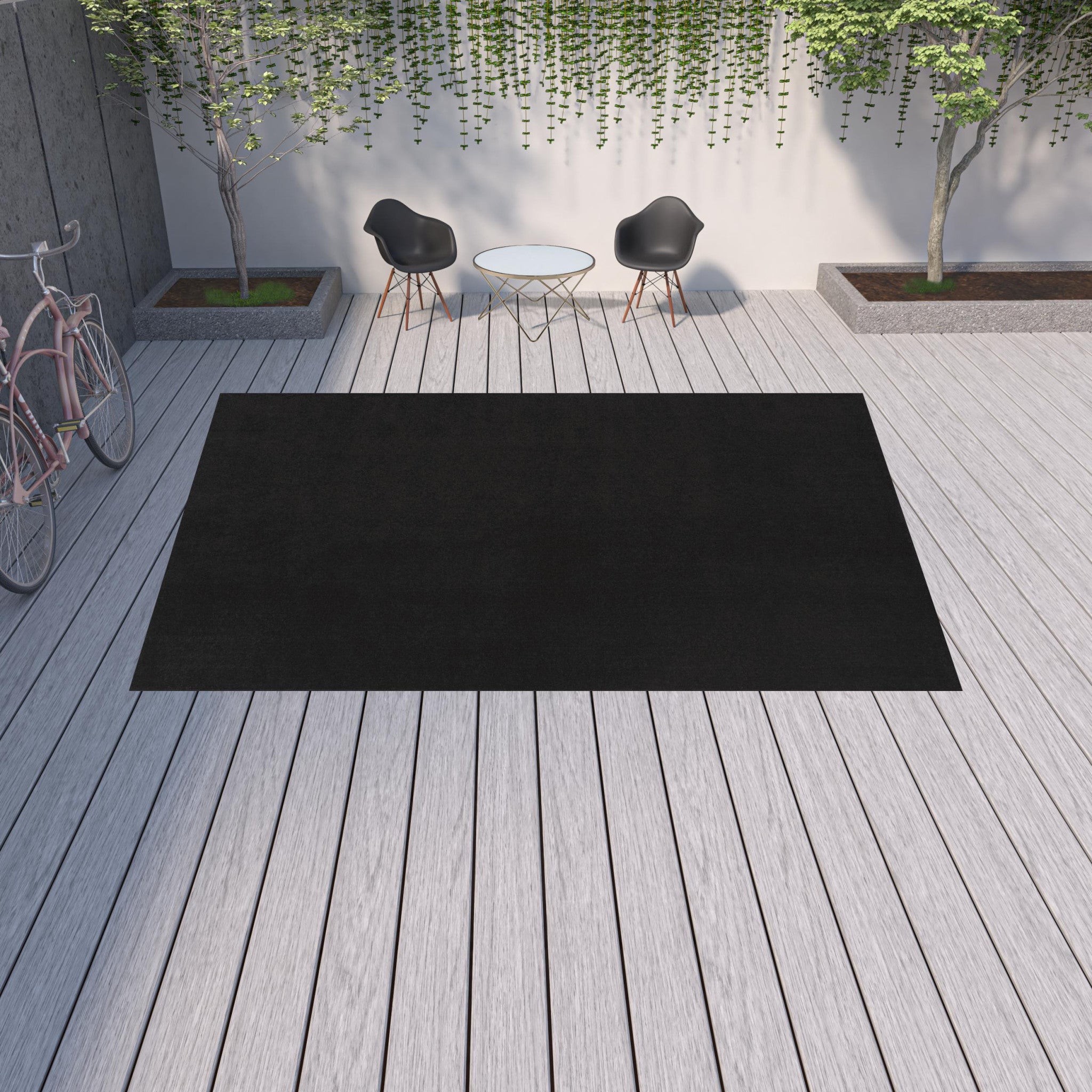 10' X 14' Black Non Skid Indoor Outdoor Area Rug