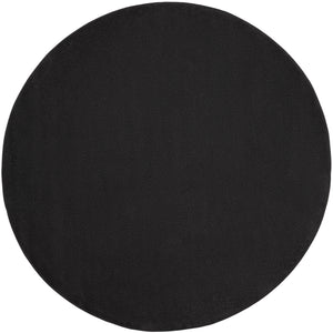 Black Round Non Skid Indoor Outdoor Area Rug - 8' x 8'