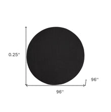 Black Round Non Skid Indoor Outdoor Area Rug - 8' x 8'