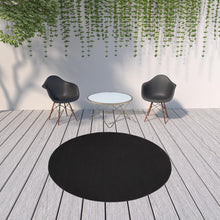 Black Round Non Skid Indoor Outdoor Area Rug - 8' x 8'