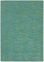 4' X 6' Blue And Green Striped Non Skid Indoor Outdoor Area Rug