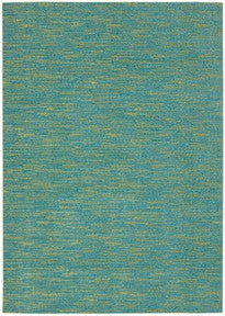 4' X 6' Blue And Green Striped Non Skid Indoor Outdoor Area Rug