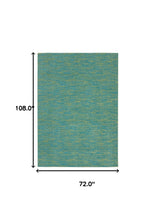 6' X 9' Blue And Green Striped Non Skid Indoor Outdoor Area Rug