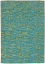 6' X 9' Blue And Green Striped Non Skid Indoor Outdoor Area Rug