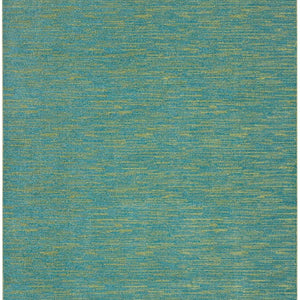 7' X 10' Blue And Green Striped Non Skid Indoor Outdoor Area Rug