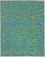 8' X 10' Blue And Green Striped Non Skid Indoor Outdoor Area Rug