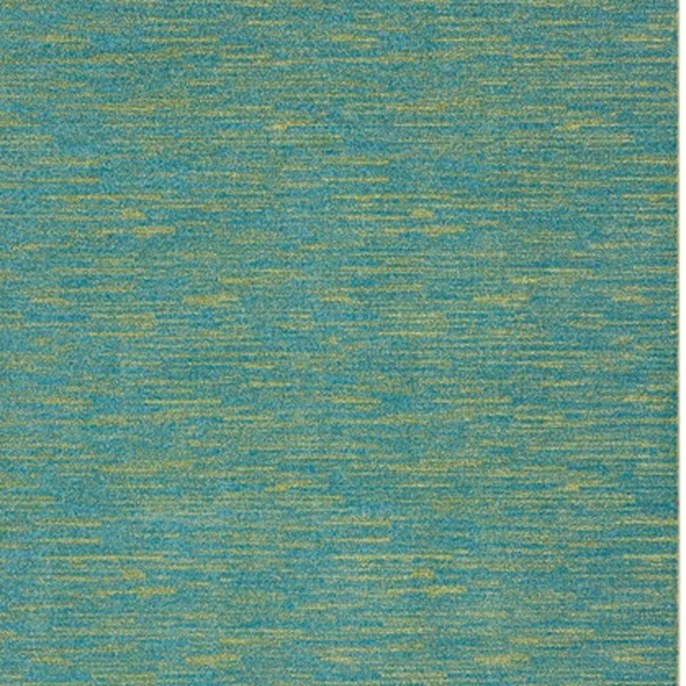9' X 12' Blue And Green Striped Non Skid Indoor Outdoor Area Rug