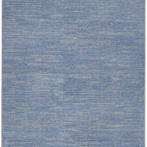 5' X 7' Blue And Grey Striped Non Skid Indoor Outdoor Area Rug