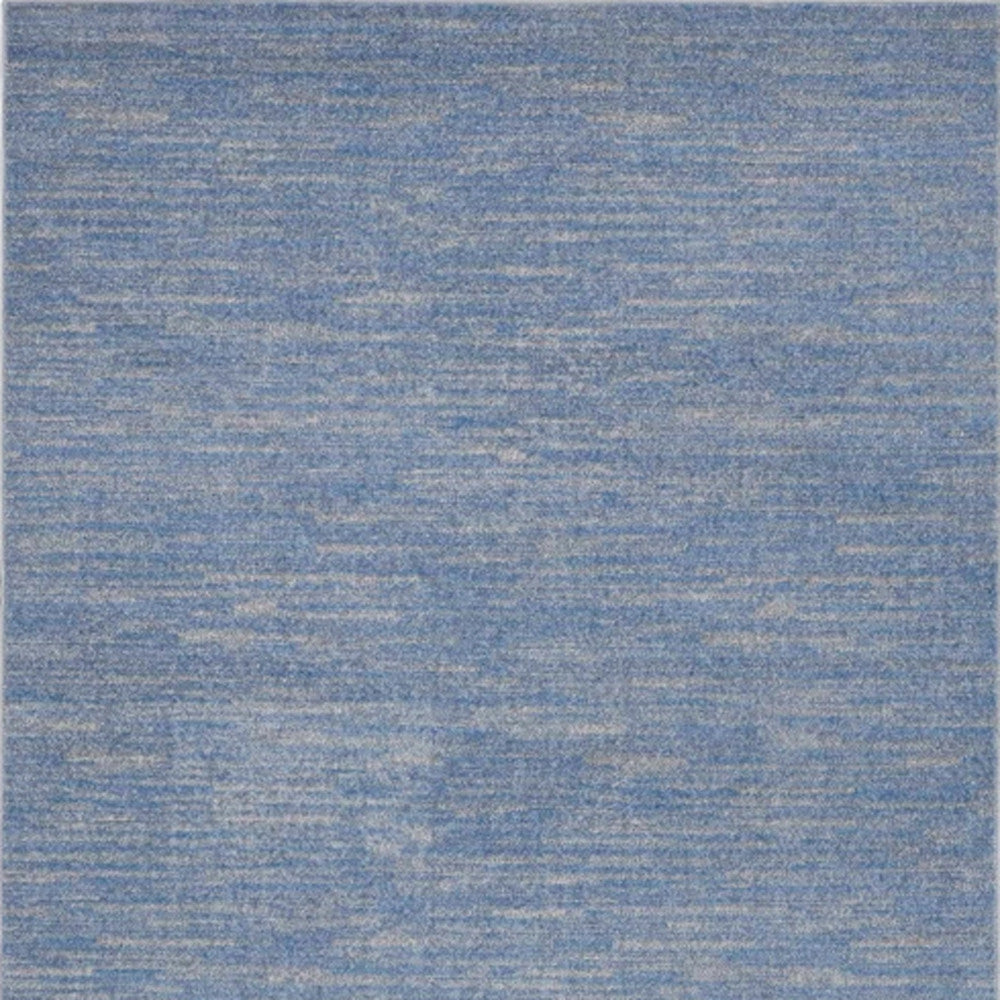 5' X 7' Blue And Grey Striped Non Skid Indoor Outdoor Area Rug