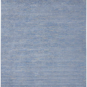 7' X 7' Blue And Grey Square Striped Non Skid Indoor Outdoor Area Rug