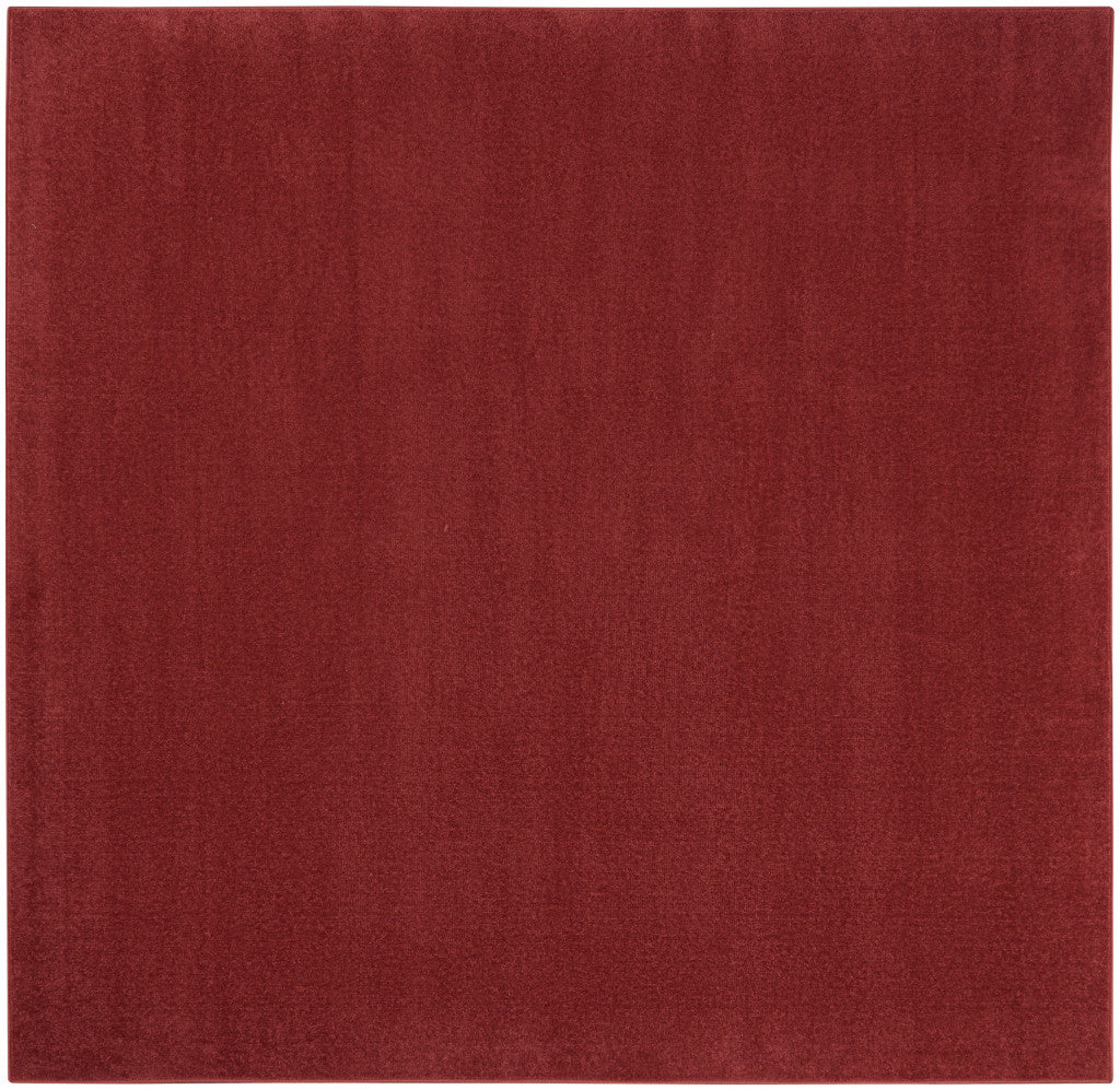 7' X 7' Brick Red Square Non Skid Indoor Outdoor Area Rug