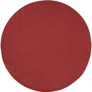 8' X 8' Brick Red Round Non Skid Indoor Outdoor Area Rug
