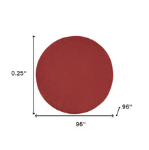 8' X 8' Brick Red Round Non Skid Indoor Outdoor Area Rug