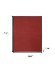 9' X 12' Brick Red Non Skid Indoor Outdoor Area Rug
