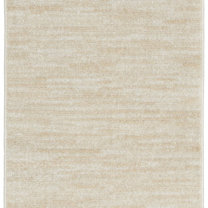 Ivory And Beige Non Skid Indoor Outdoor Runner Rug - 2' X 10'