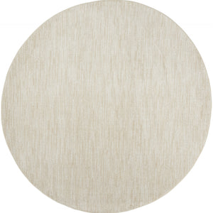 8' X 8' Ivory And Beige Round Non Skid Indoor Outdoor Area Rug