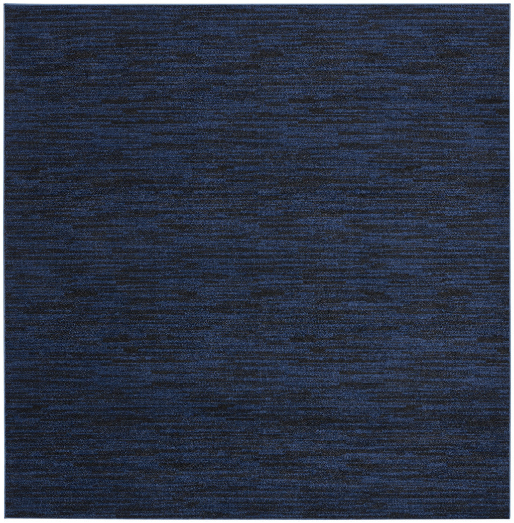 7' X 7' Midnight Blue Square Non Skid Indoor Outdoor Area Rug