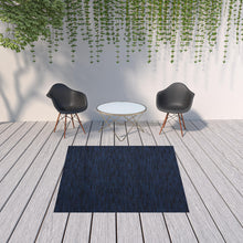 7' X 7' Midnight Blue Square Non Skid Indoor Outdoor Area Rug