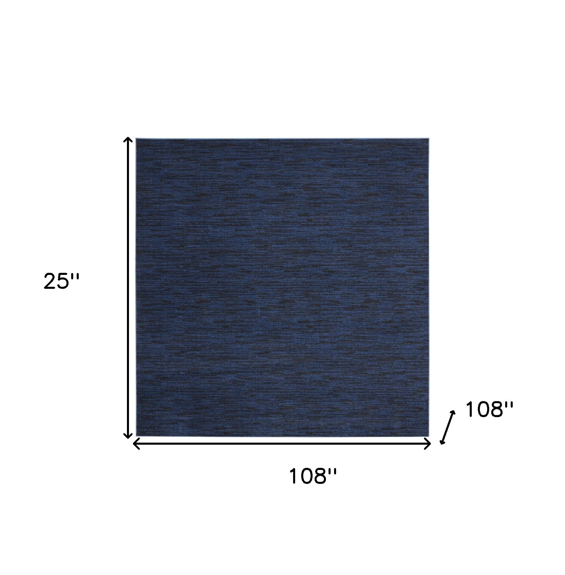 9' X 9' Midnight Blue Square Non Skid Indoor Outdoor Area Rug