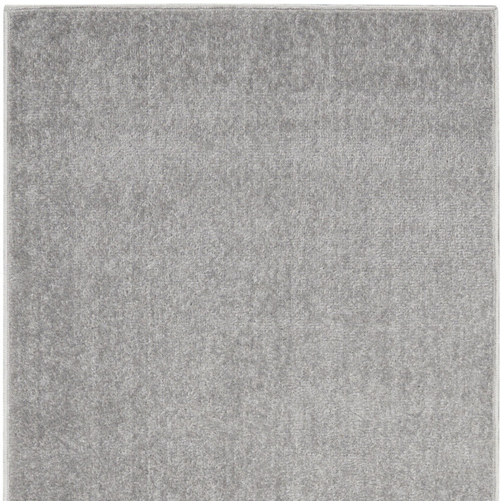 Silver Grey Non Skid Indoor Outdoor Runner Rug 2' X 8'