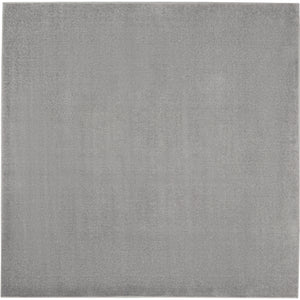7' X 7' Silver Grey Square Non Skid Indoor Outdoor Area Rug