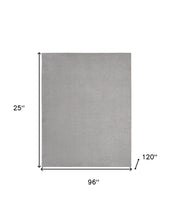 8' X 10' Silver Grey Non Skid Indoor Outdoor Area Rug