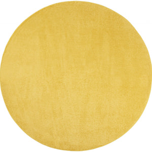8' X 8' Yellow Round Non Skid Indoor Outdoor Area Rug