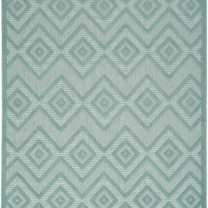 6' X 9' Aqua And Teal Argyle Indoor Outdoor Area Rug