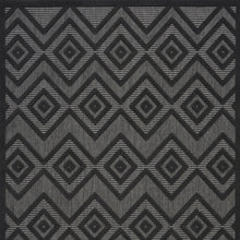 6' X 9' Charcoal Black Argyle Indoor Outdoor Area Rug