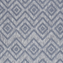 5' X 7' Denim Blue Argyle Indoor Outdoor Area Rug