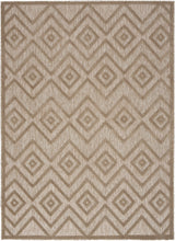 6' X 9' Natural Beige Argyle Indoor Outdoor Area Rug