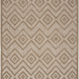6' X 9' Natural Beige Argyle Indoor Outdoor Area Rug