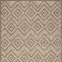6' X 9' Natural Beige Argyle Indoor Outdoor Area Rug
