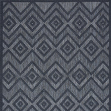 5' X 7' Navy Blue Argyle Indoor Outdoor Area Rug