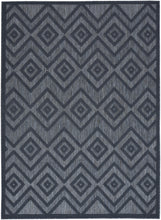 6' X 9' Navy Blue Argyle Indoor Outdoor Area Rug