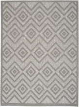 6' X 9' Silver Grey Argyle Indoor Outdoor Area Rug