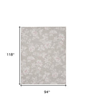 8' X 10' Natural Floral Distressed Washable Area Rug