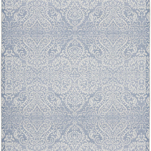 8' X 10' Slate Damask Distressed Washable Area Rug