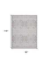 8' X 10' Stone Damask Distressed Washable Area Rug