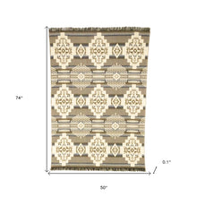 Gray Woven Acrylic Reversable Throw