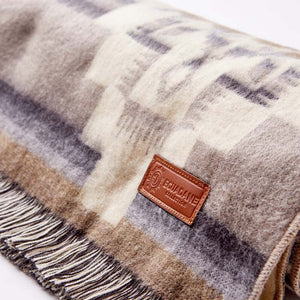 Gray Woven Acrylic Reversable Throw