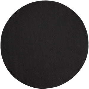 6' X 6' Black Round Non Skid Indoor Outdoor Area Rug