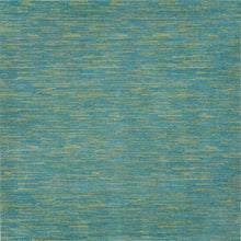5' X 5' Blue And Green Square Striped Non Skid Indoor Outdoor Area Rug