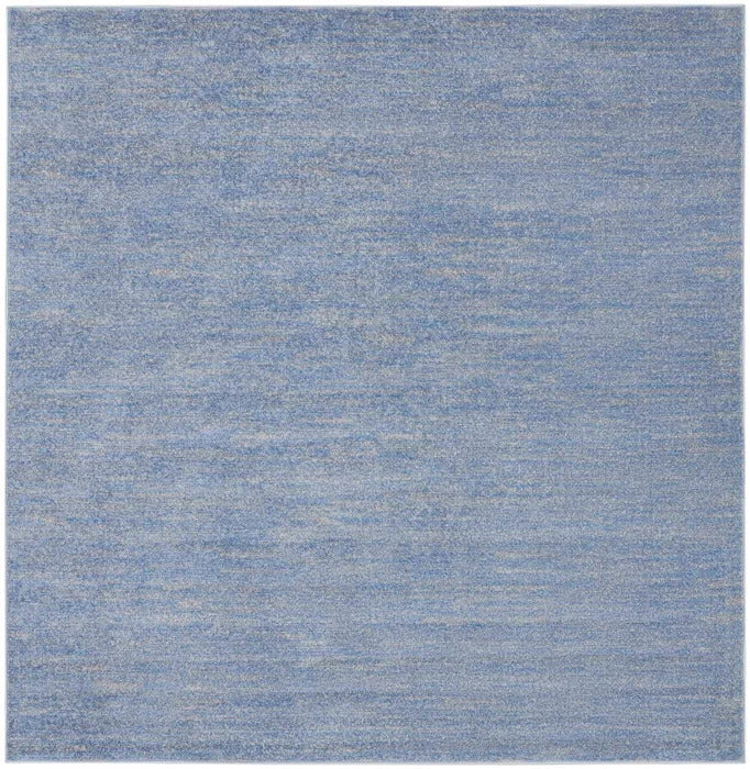 5' X 5' Blue And Grey Square Striped Non Skid Indoor Outdoor Area Rug