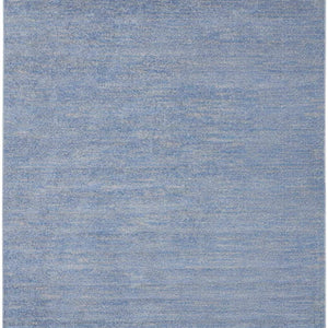 5' X 5' Blue And Grey Square Striped Non Skid Indoor Outdoor Area Rug