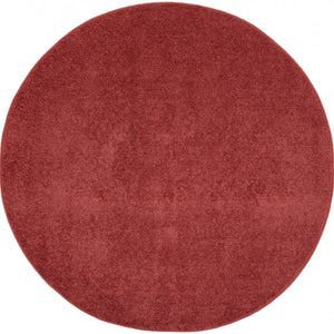 4' X 4' Brick Red Round Non Skid Indoor Outdoor Area Rug