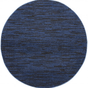 4' X 4' Midnight Blue Round Non Skid Indoor Outdoor Area Rug
