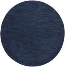 6' X 6' Midnight Blue Round Non Skid Indoor Outdoor Area Rug