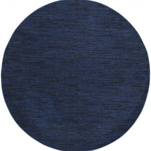 6' X 6' Midnight Blue Round Non Skid Indoor Outdoor Area Rug